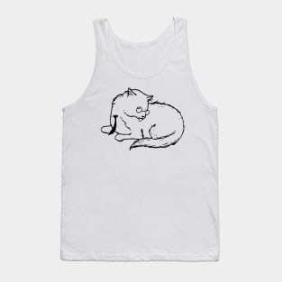 Business Cat - Licking Himself Tank Top